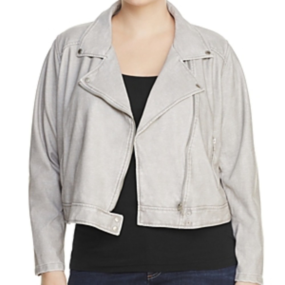 Lysse Light Gray Suede Moto Jacket
